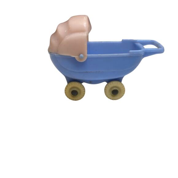 1950s Acme Dollhouse Miniature Baby Buggy Carriage Plastic 2.75"L - Picture 5 of 7